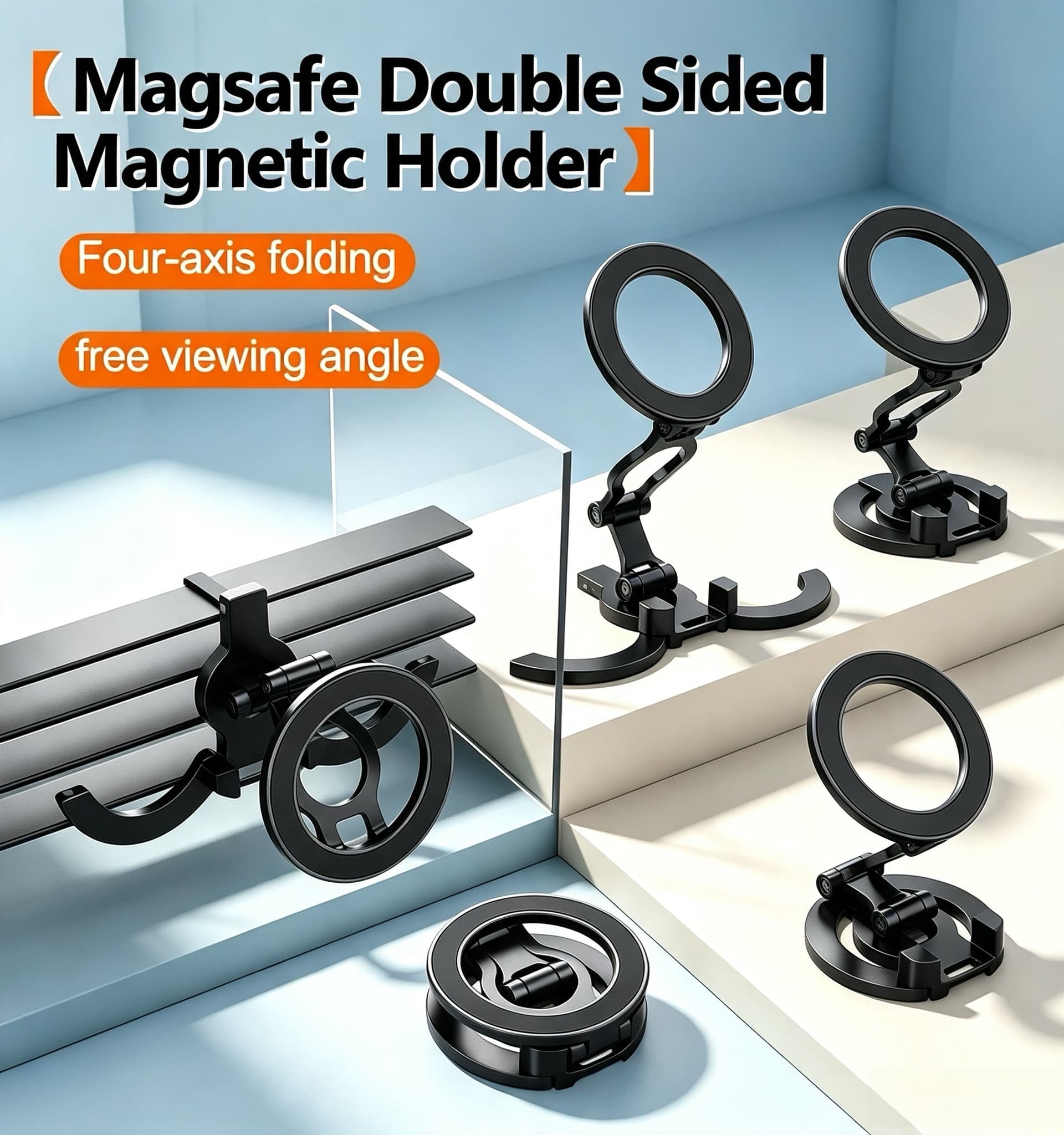 Tablet Stand Adjustable - Doppelseitiger Magsafe-Handyständer Stativ 360 ° Verstellbare,