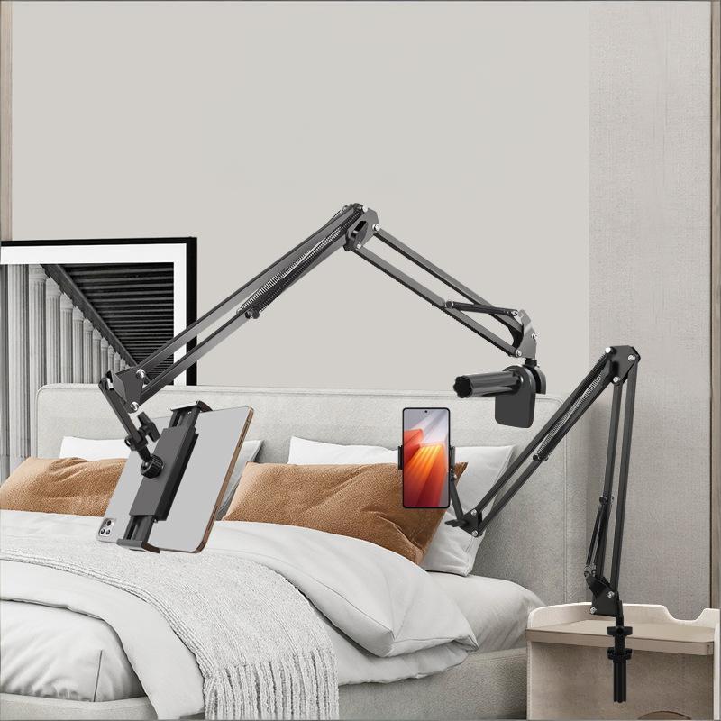 Tablet Stand Adjustable - Verstellbarer Nachttisch-Tabletständer, Drehbarer Langarm-Metall-Desktop-Tabletständer, Nachttisch-Handyhalterung