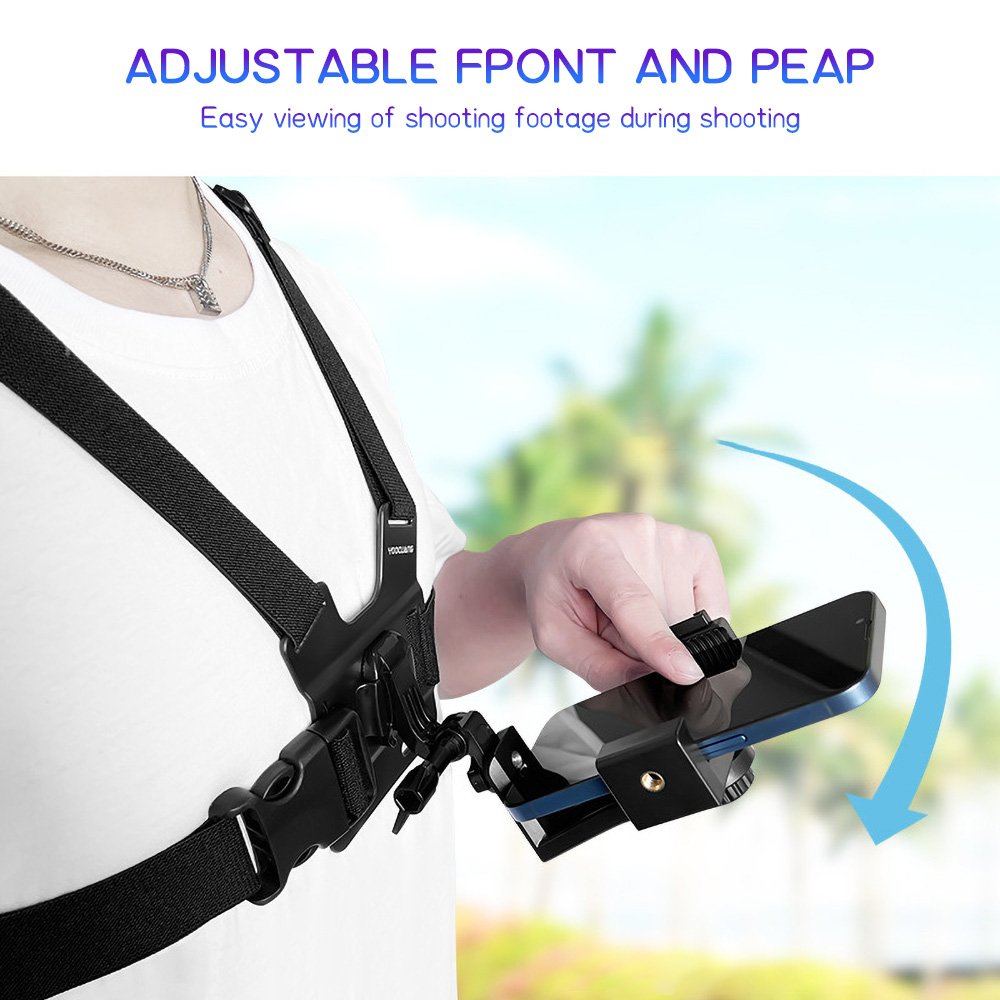 Tablet Stand Adjustable - Brustmontierter Telefonhalter Verstellbare Elastische Brust-Telefonhalterung 360°