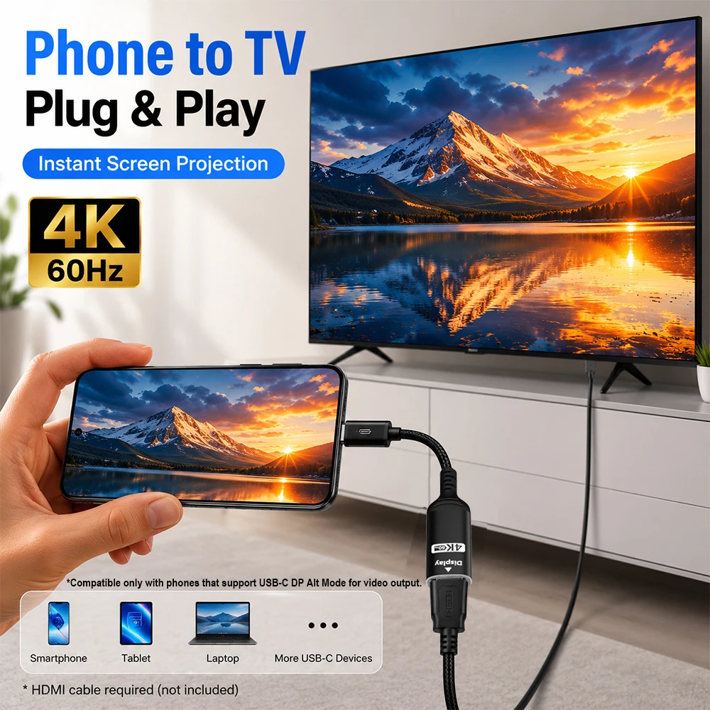 USB-C zu HDMI Adapter 4K@60Hz  – Hdmi Adapter Tablet Bewertung und Preis