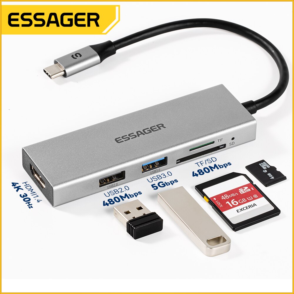Essager 5-in-1 USB C HUB HDMI- – Hdmi Adapter Tablet Bewertung und Preis