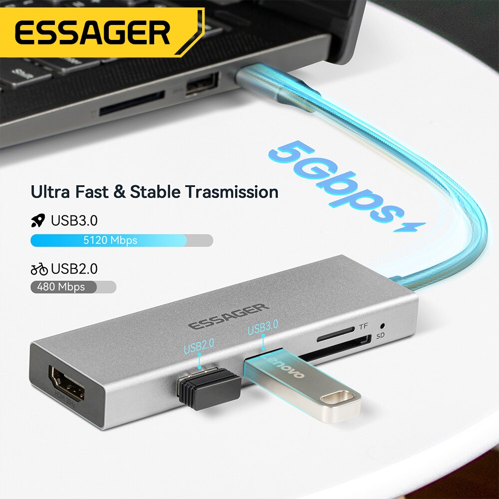 Essager 5-in-1 USB C HUB HDMI- – Hdmi Adapter Tablet Bewertung und Preis