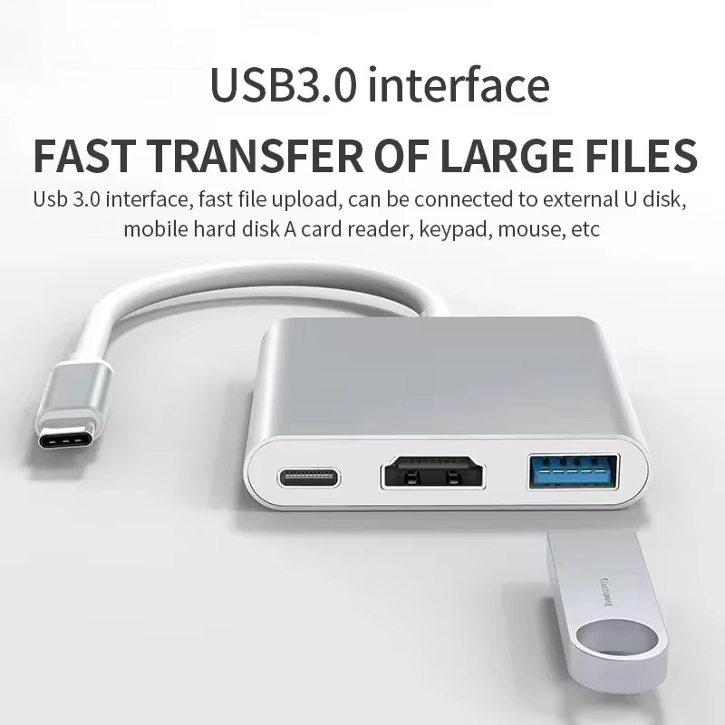 3-in-1 Typ-C zu HDMI-kompatibl – Hdmi Adapter Tablet Bewertung und Preis