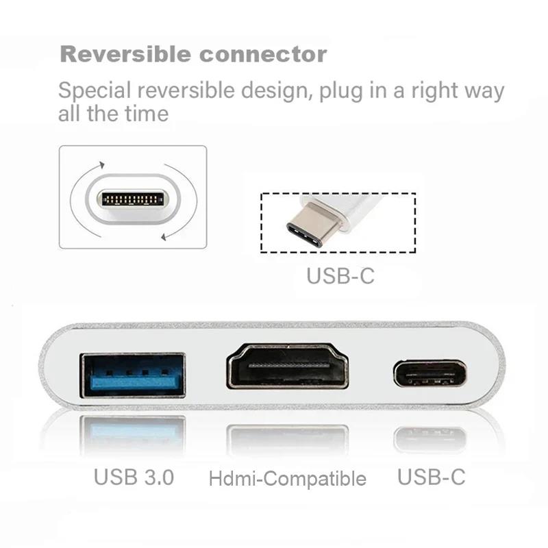 3-in-1 Typ-C zu HDMI-kompatibl – Hdmi Adapter Tablet Bewertung und Preis